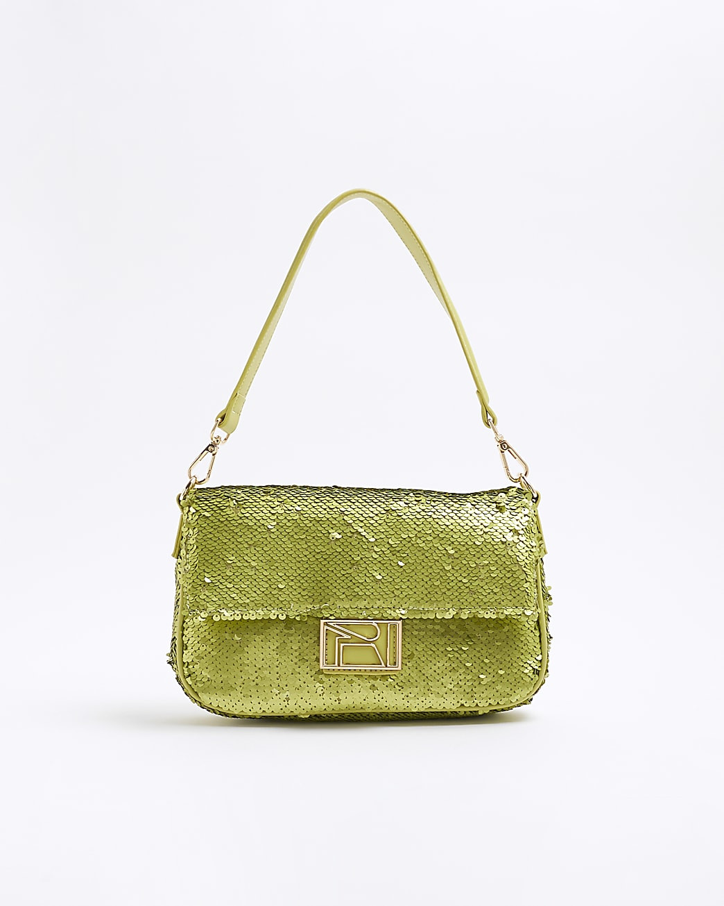 Green Sequin Shoulder Bag | River Island UK & IE