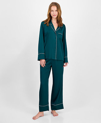I.N.C International Concepts Women's Satin Pajama Set with Diamante Trim - Macy's | Macy's