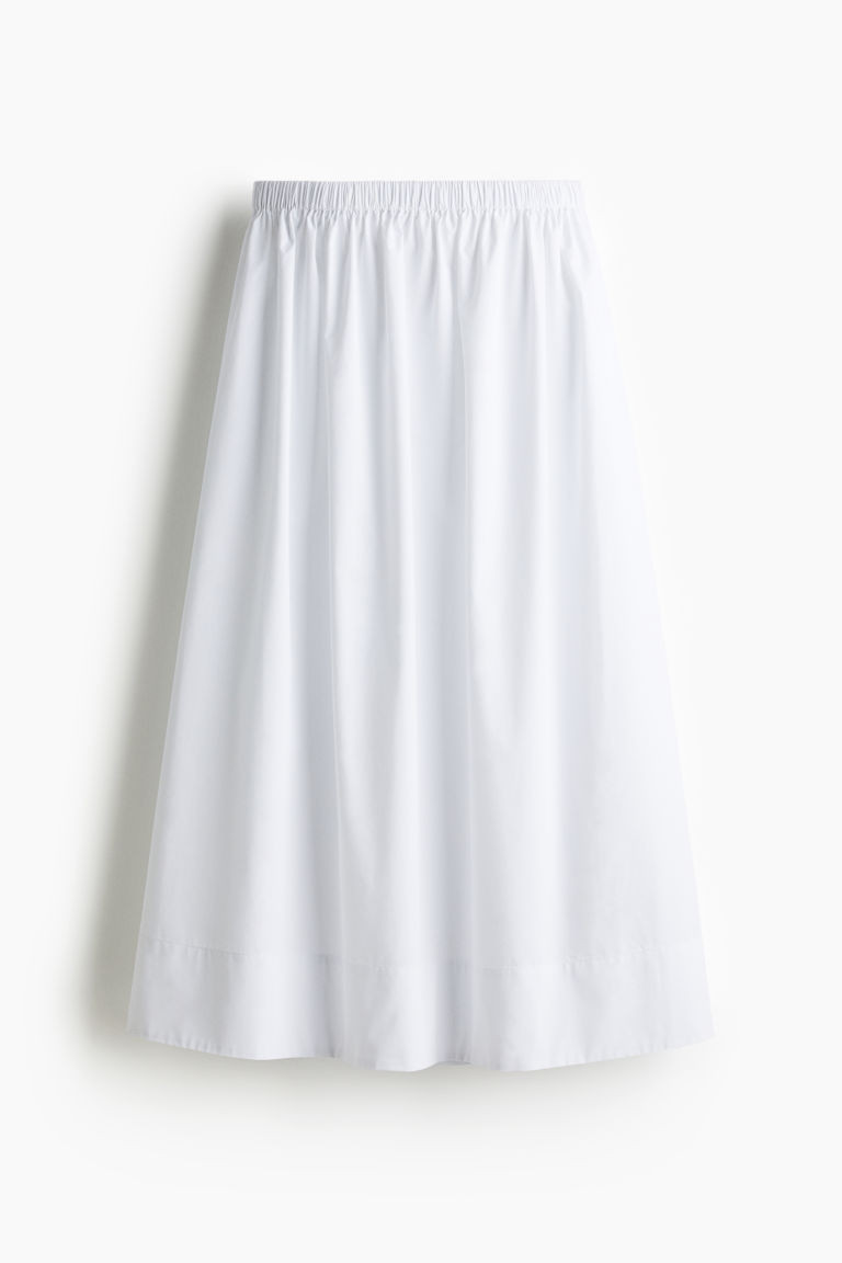 H & M - Cotton midi skirt - White | H&M (UK, MY, IN, SG, PH, TW, HK)