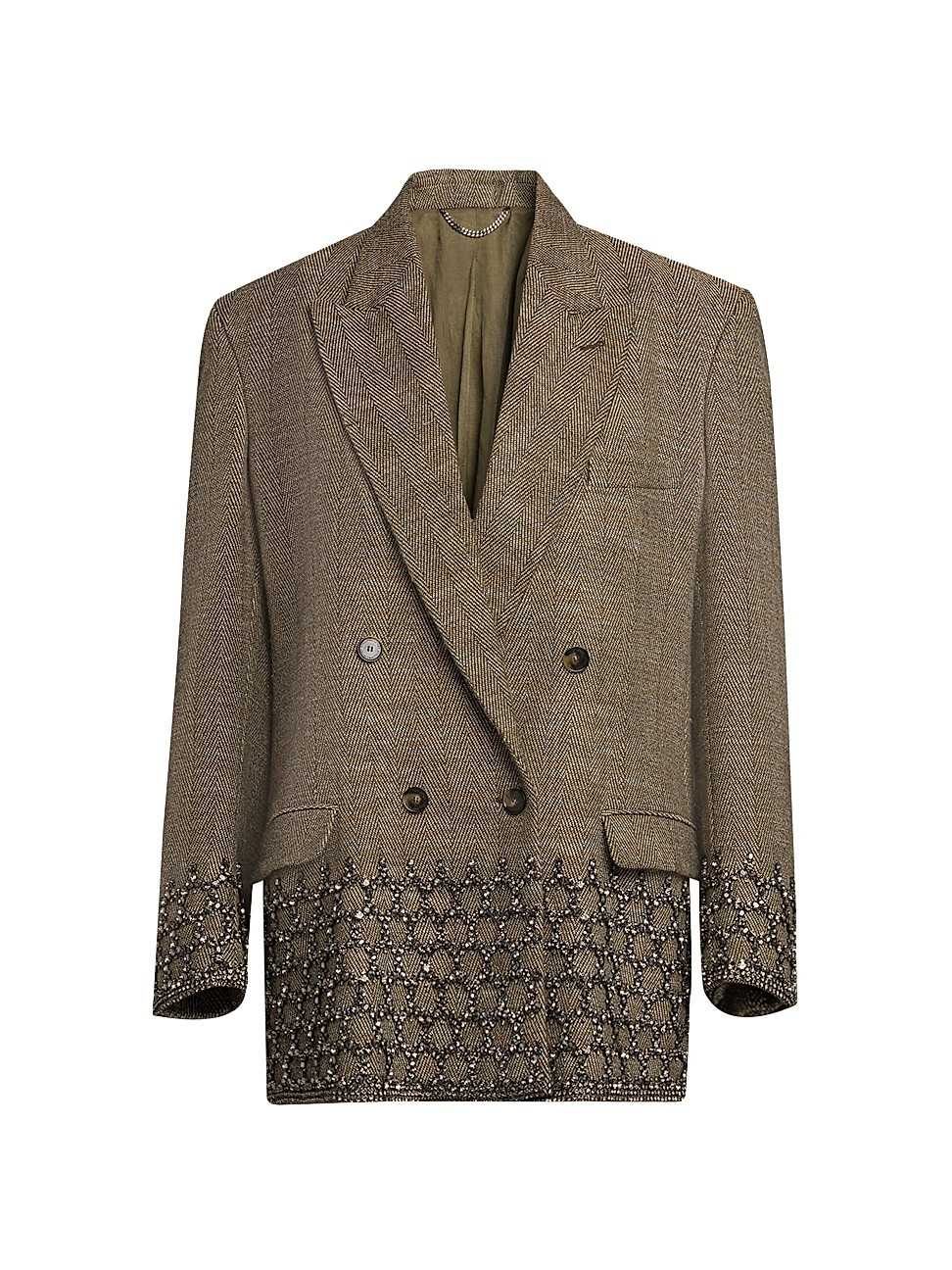 Women's Crystal-Embellished Oversized Blazer - Chestnut - Size 0 | Saks Fifth Avenue
