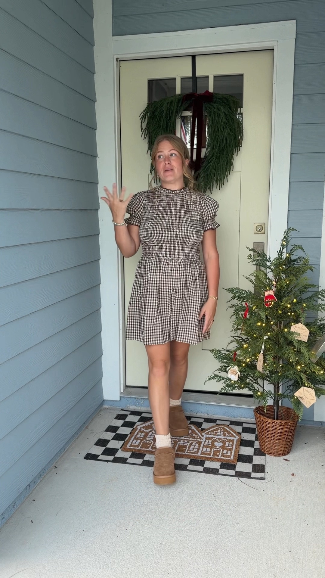Thanksgiving outfit! Coffee plaid puffed sleeve dress with the perfect amount of stretch.

#thanksgivingoutfit #falldress #plaiddress #puffedsleeves 

#LTKStyleTip #LTKSeasonal