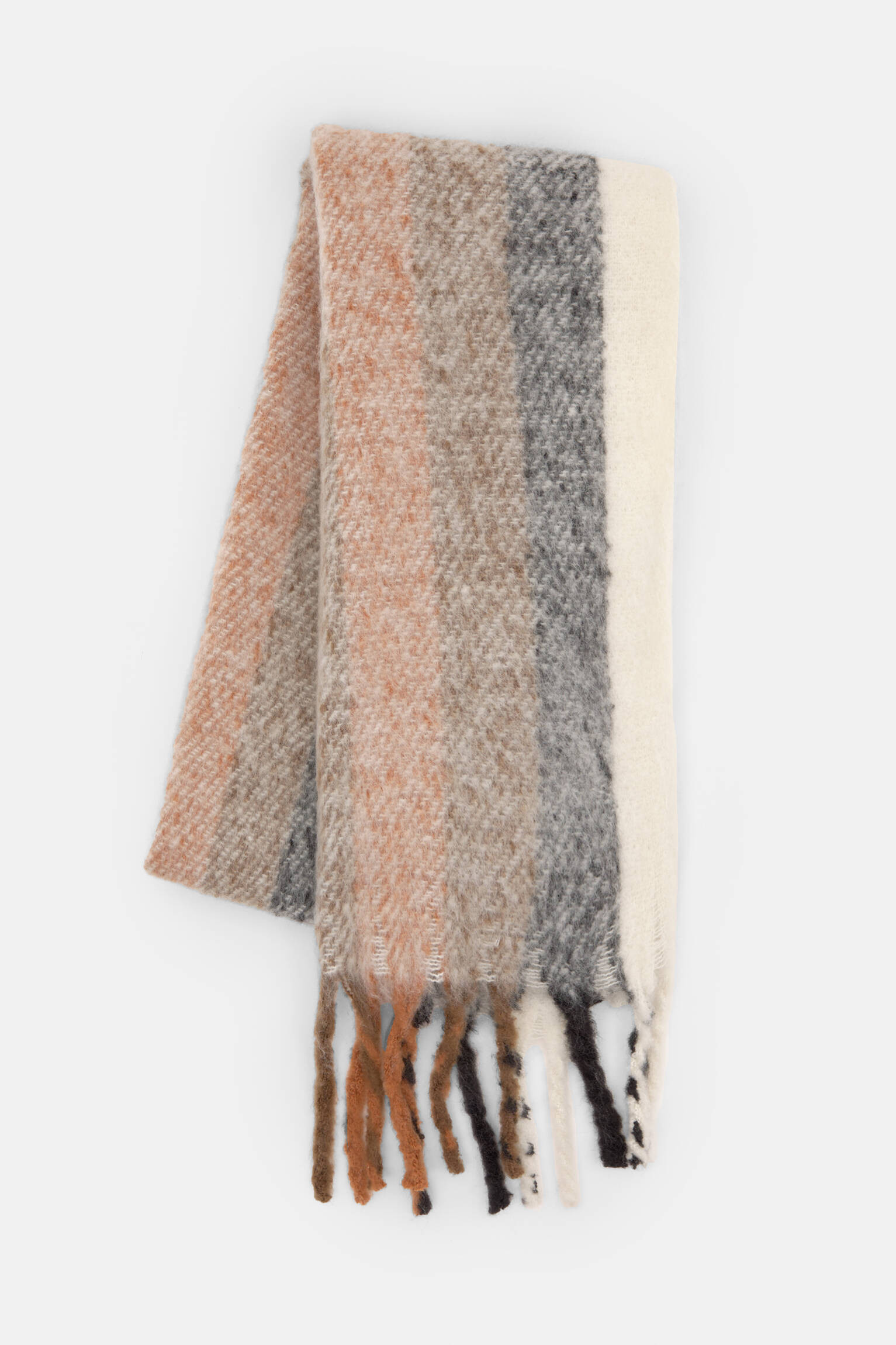 Striped soft touch scarf with fringing - pull&bear | PULL and BEAR UK