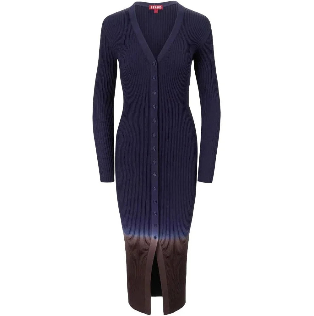 Staud Women's Ribbed Shoko Sweater Dress, Twilight Dip Dye | Shop Simon