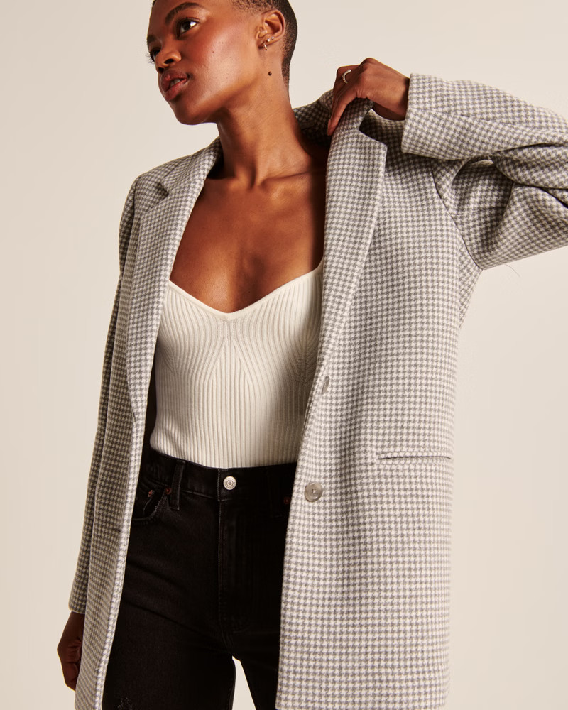 Wool-Blend Blazer Coat | Abercrombie & Fitch (UK)