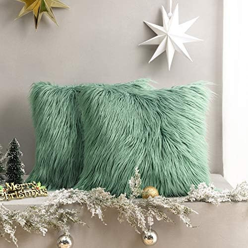 Phantoscope Pack of 2 Faux Fur Throw Pillow Covers Cushion Covers Luxury Soft Decorative Pillowca... | Amazon (US)