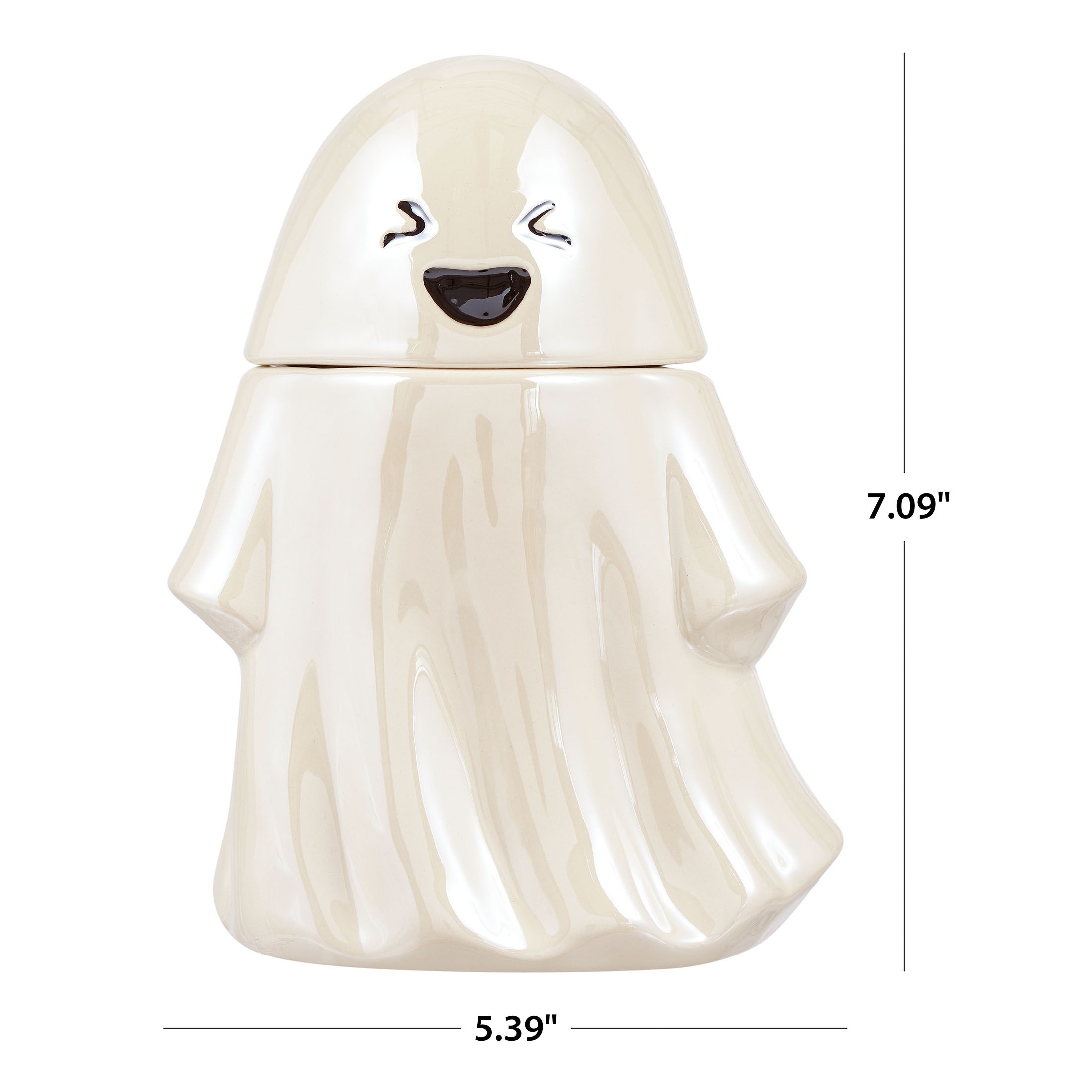 Halloween Earthenware 19.6-Ounce Ghost Treat Food Storage Jar, by Way To Celebrate - Walmart.com | Walmart (US)