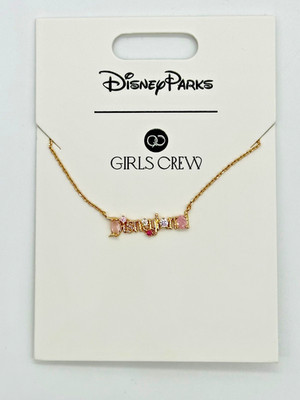 Disney Parks Girls Crew Disneyland Logo Font Necklace Letters NWT | eBay US