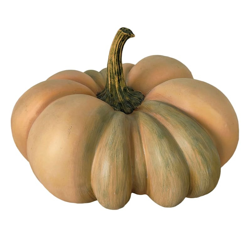 8IN LT ORANGE RESIN PUMPKIN | At Home
