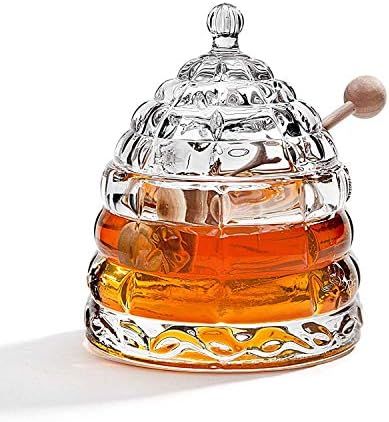 Amazon.com: Studio Silversmiths Crystal Honey Jar, Beehive Honey Dish with Dipper : Home & Kitche... | Amazon (US)