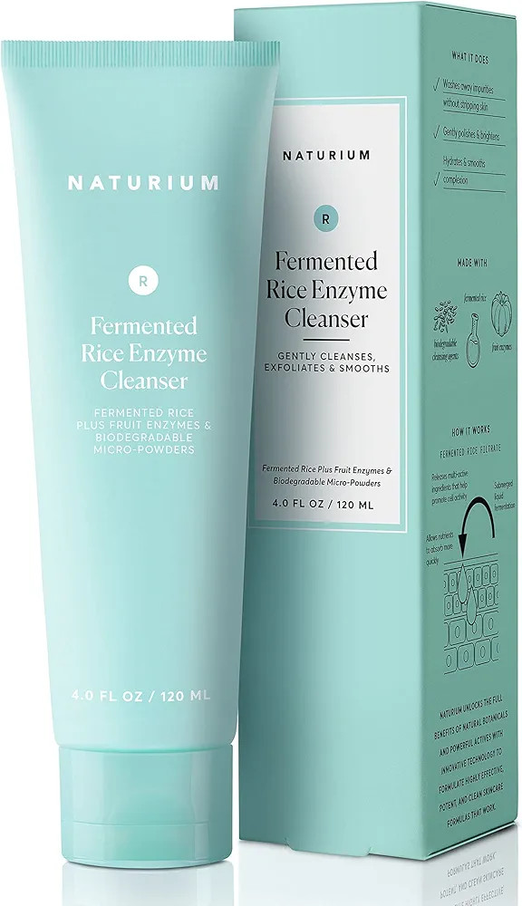 Naturium Fermented Rice Enzyme Cleanser, Plus Fruit Enzymes & Biodegradable Micro-Powders, 4 oz | Amazon (US)