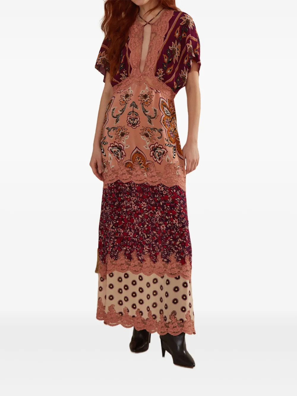 FARM Rio Glam Tapestry floral-lace dress - Pink | Farfetch Global