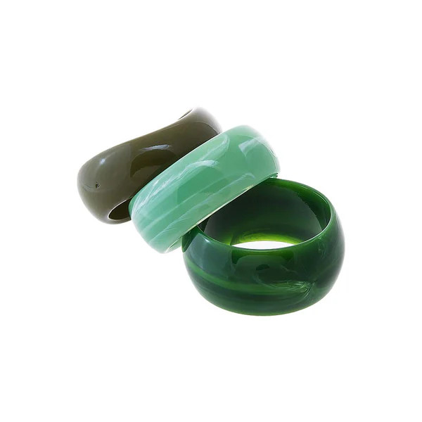 Green Gradient Resin Bangle Set | Adina Eden