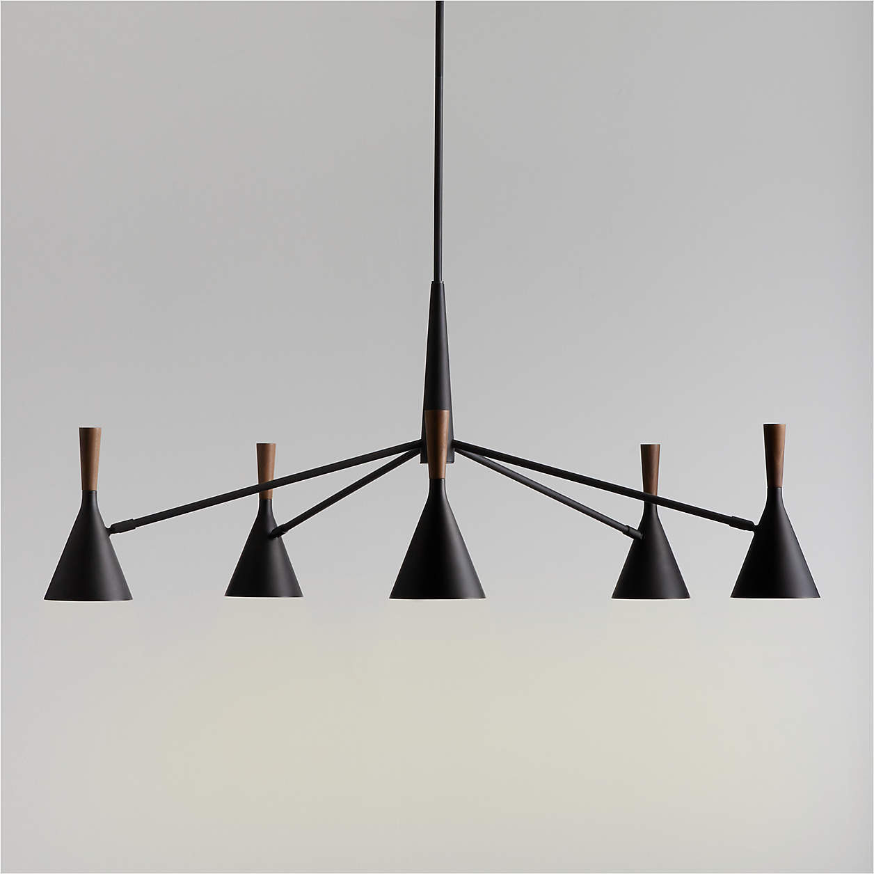 Weston Black Mid-Century Modern Chandelier Light 45" + Reviews | Crate & Barrel | Crate & Barrel