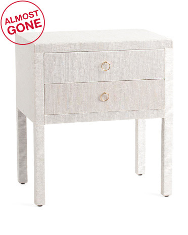 2 Drawer Raffia Woven Side Table | TJ Maxx