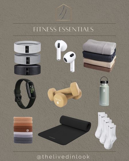 The best rated workout essentials on Amazon- with a neutral aesthetic for extra motivation!

Fitness equipment, health goals, yoga mat, water bottle, hair ties, socks, dumbbells, AirPods, home gym, fit gift guide

#LTKfitness #LTKGiftGuide #LTKhome