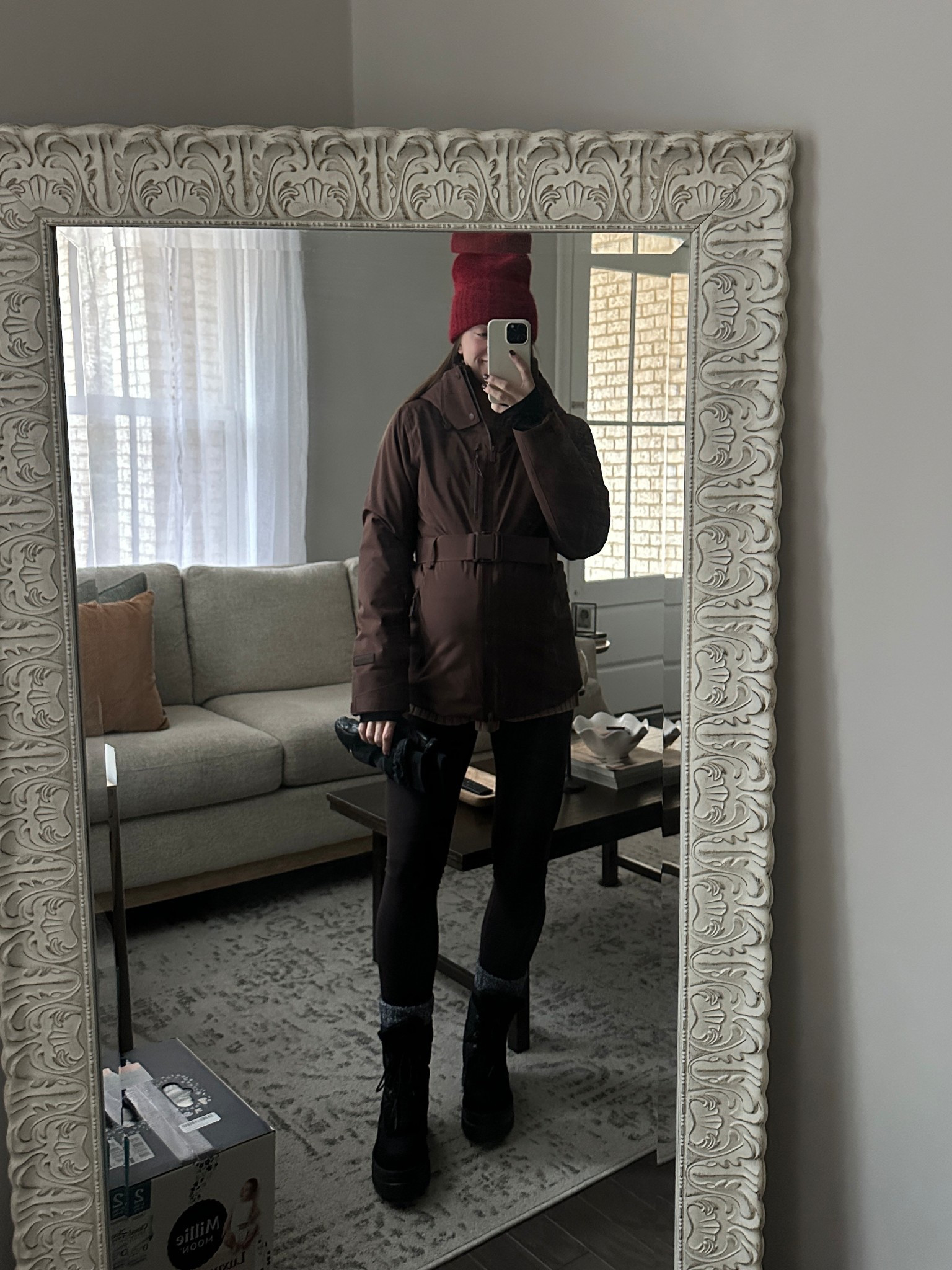 Ice storm meant breaking out the ski gear. 

Aligns are the color ‘espresso’ no longer available, but linked new brown color. Size down in these! (I usually wear a 6, I get a 4 in aligns).

Halfdays coat runs big! I am wearing a medium 39 weeks pregnant still fits

Boots are last years style so minimal sizes left, but linked similar style by same brand! I size up on boots. 

#LTKSeasonal #LTKActive #LTKBump