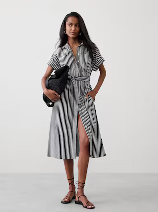 Tie-Waist Midi Shirtdress | Banana Republic Factory | Banana Republic Factory