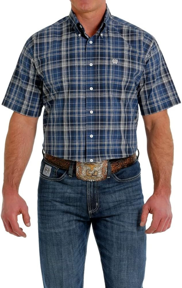 Cinch Men's Plaid Button-Down Western Short Sleeve Shirt | Amazon (US)