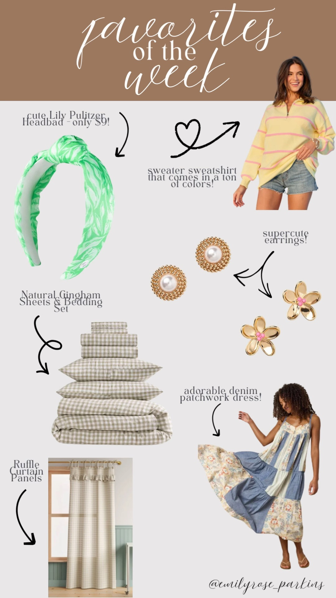✨ Weekly Favorites ✨

Sharing all of my favorite finds from this week! 

🌸 From a cute Lilly Pulitzer outfit to the softest, most comfortable cozy bedding and adorable pieces from Natural Life, these are the items I've been loving lately.

If you're looking for summer outfits, preppy style, casual everyday fashion, cozy bedding, bedroom essentials, cute home finds, boho clothing, vacation outfits, and easy everyday style, you'll find some of my top picks here!

Tap through to shop all of my weekly favorites and save your favorites for later. 💕✨

#LTK #LTKStyle #LTKHome #LTKSummer #LillyPulitzer #NaturalLife #SummerStyle #PreppyStyle #CasualStyle #VacationStyle #CozyHome #BedroomDecor #HomeInspo #FashionFinds #WeeklyFavorites

#LTKmomlife #LTKfitnessgoals #LTKdayinmylife