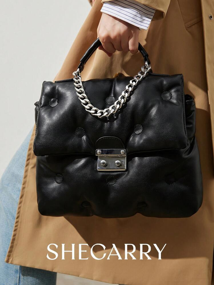 SHECARRY Women Top Handle Bags PU Leather Autum Winter School Travel Commute Work Elegance Exquis... | SHEIN