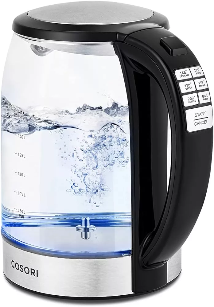 SULIVES Electric Hot Water Kettle with Temperature Gauge 