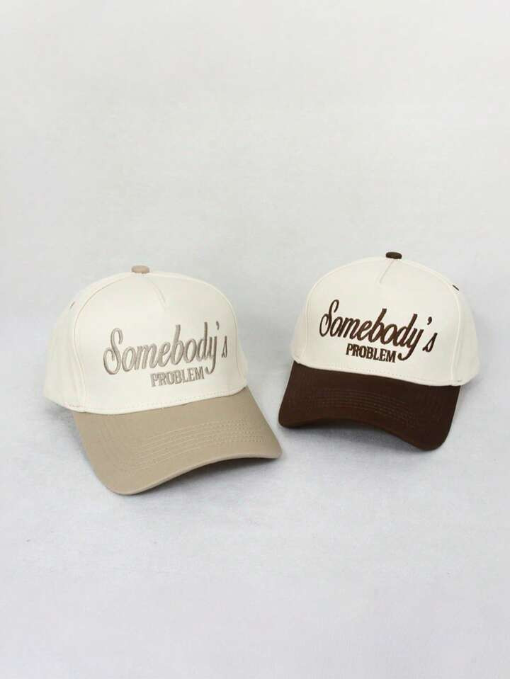 1PC Two-Tone Vintage Canvas Trucker Hats For Men & Women, Embroidered Letter Decor Street Fashion... | SHEIN