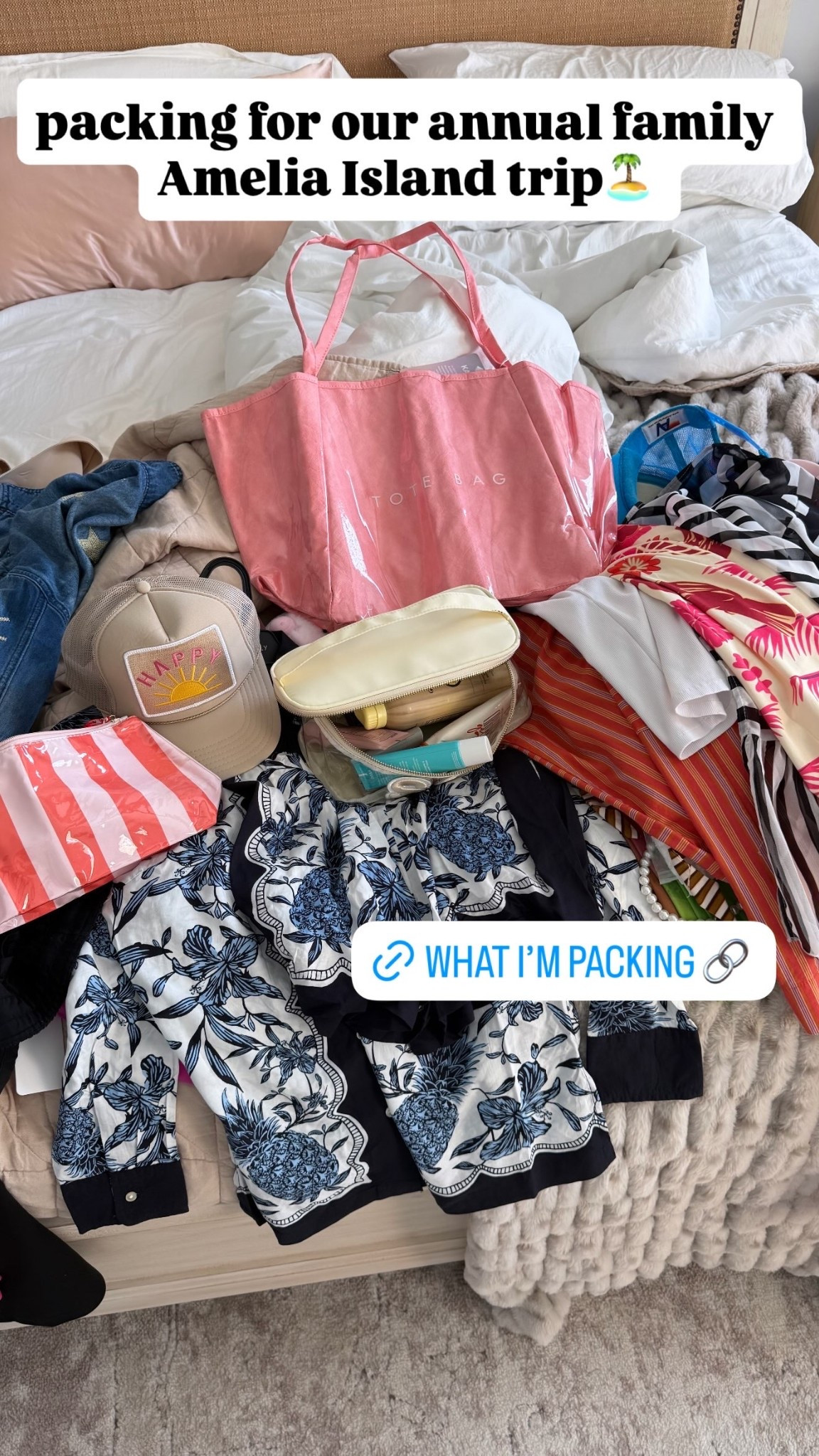 packing for our annual family Amelia Island trip🏝️