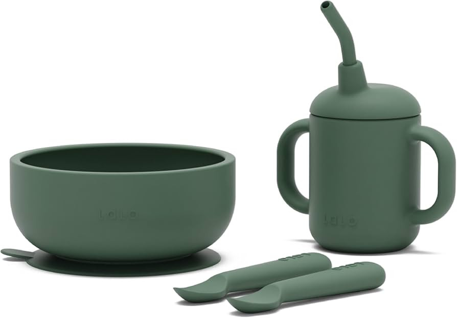Lalo First Bites Silicone Baby Feeding Set - Baby Led Weaning Supplies - Non-Toxic Silicone - Inc... | Amazon (US)