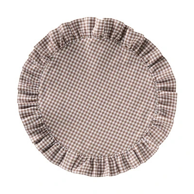 Cinnamon Gingham Ruffle Placemat - Set of 2 | Cailini Coastal
