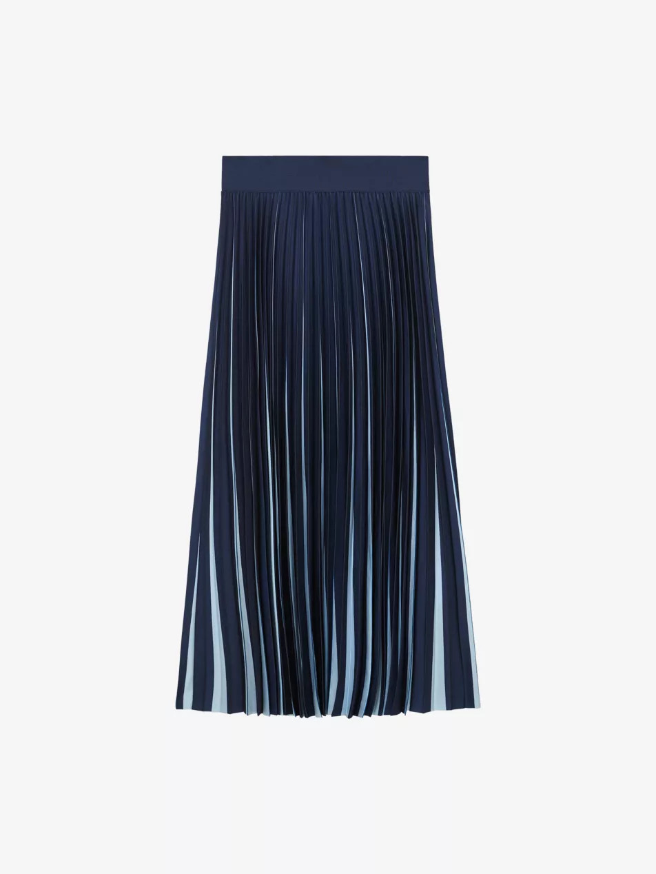 Serena Pleated Woven Midi Skirt | Selfridges