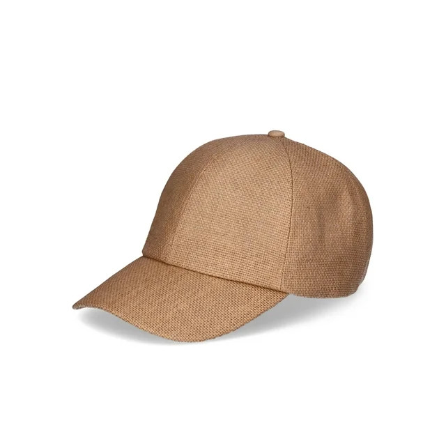 Time and Tru Women's Woven Straw Baseball Cap, Beige | Walmart (US)