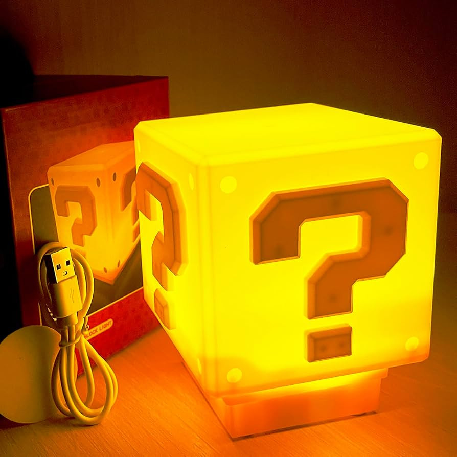 hopanrel Super Bros Question Block Lamp,Square LED Night Light with USB Cable,Table Lamp with Pla... | Amazon (CA)