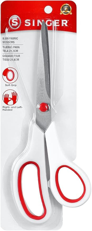 SINGER Fabric Scissors with Comfort Grip, 1-pack, Red & White | Amazon (US)