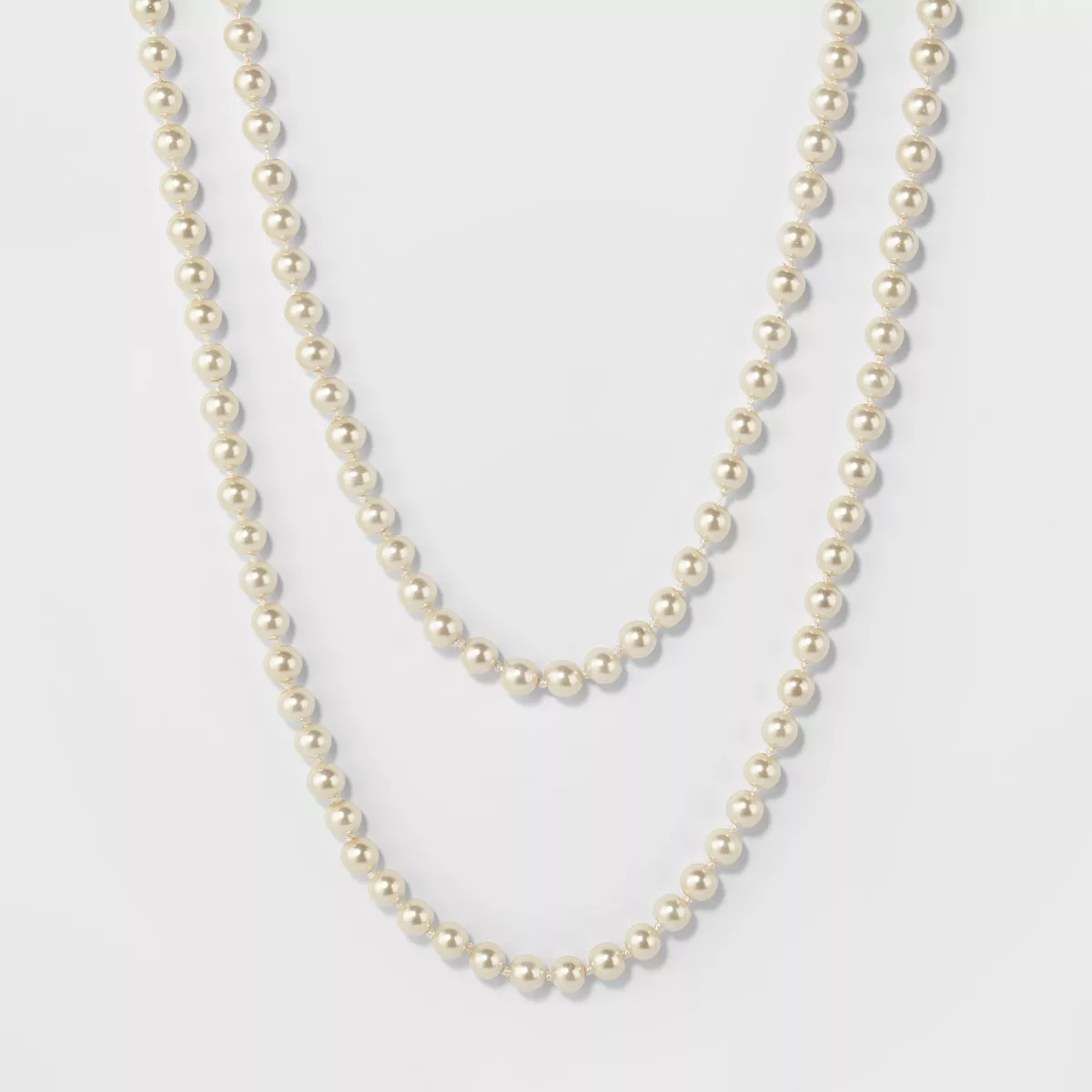 Long Faux Pearl Necklace - A New Day™ Silver/White | Target
