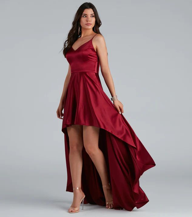 Spencer Satin High-Low Formal Dress | Windsor Stores