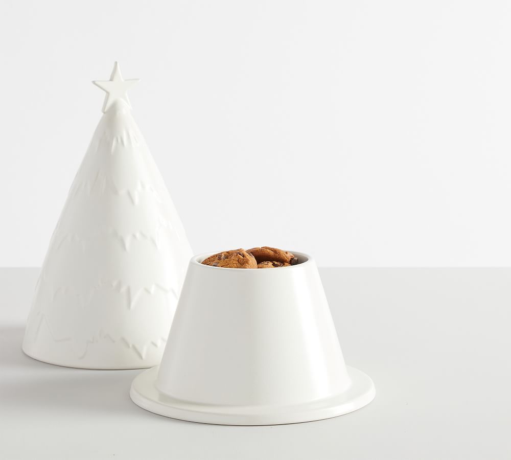 Holiday Tree Stoneware Cookie Jar | Pottery Barn (US)