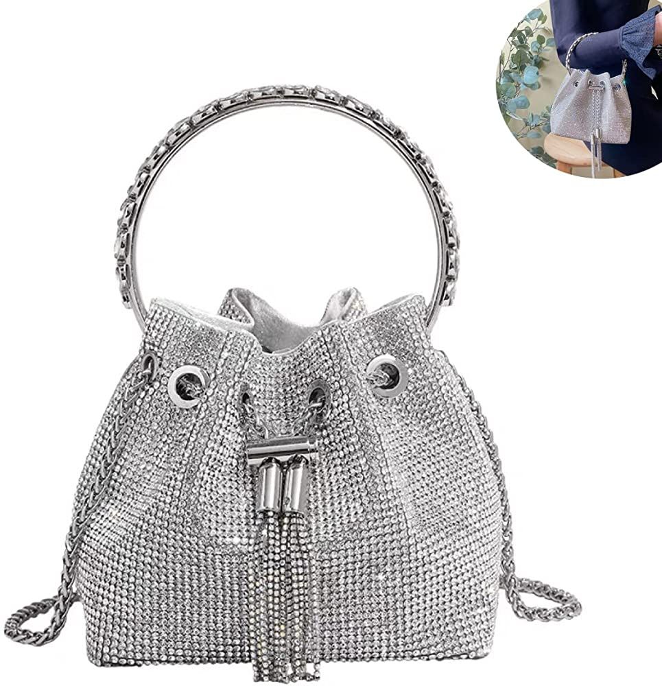 BBTT.ful Shoulder Bags Crossbody Bag Purses Handbags Crystals Evening Bag Silver for Women Girls ... | Amazon (US)