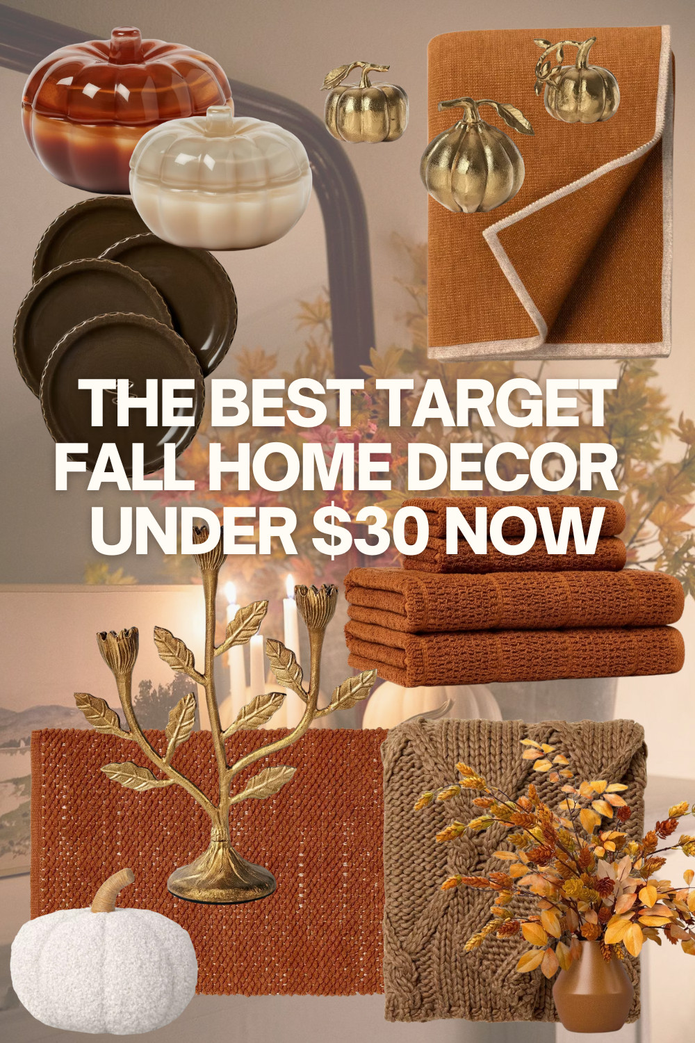 Upgrade your home for fall with my picks for the best Target home decor under $30 right now! 🍂 From cozy knit throws and textured bath towels to chic pumpkin decor, candles, and gold accents, these affordable pieces will transform your space into a warm autumn retreat. Perfect for creating a cozy fall vibe on a budget, all of these Target home decor finds are trending for Fall 2025. 

#TargetHome #FallDecor #AffordableHomeDecor #LTKhome #TargetFinds 

 #LTKSeasonal #LTKHome #LTKFindsUnder50
