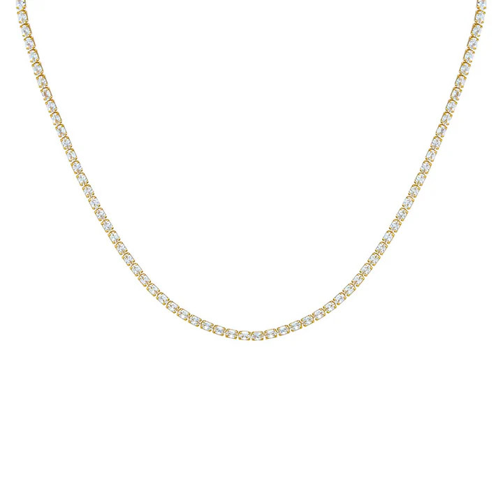 CZ Oval Four Prong Tennis Necklace | Adina Eden