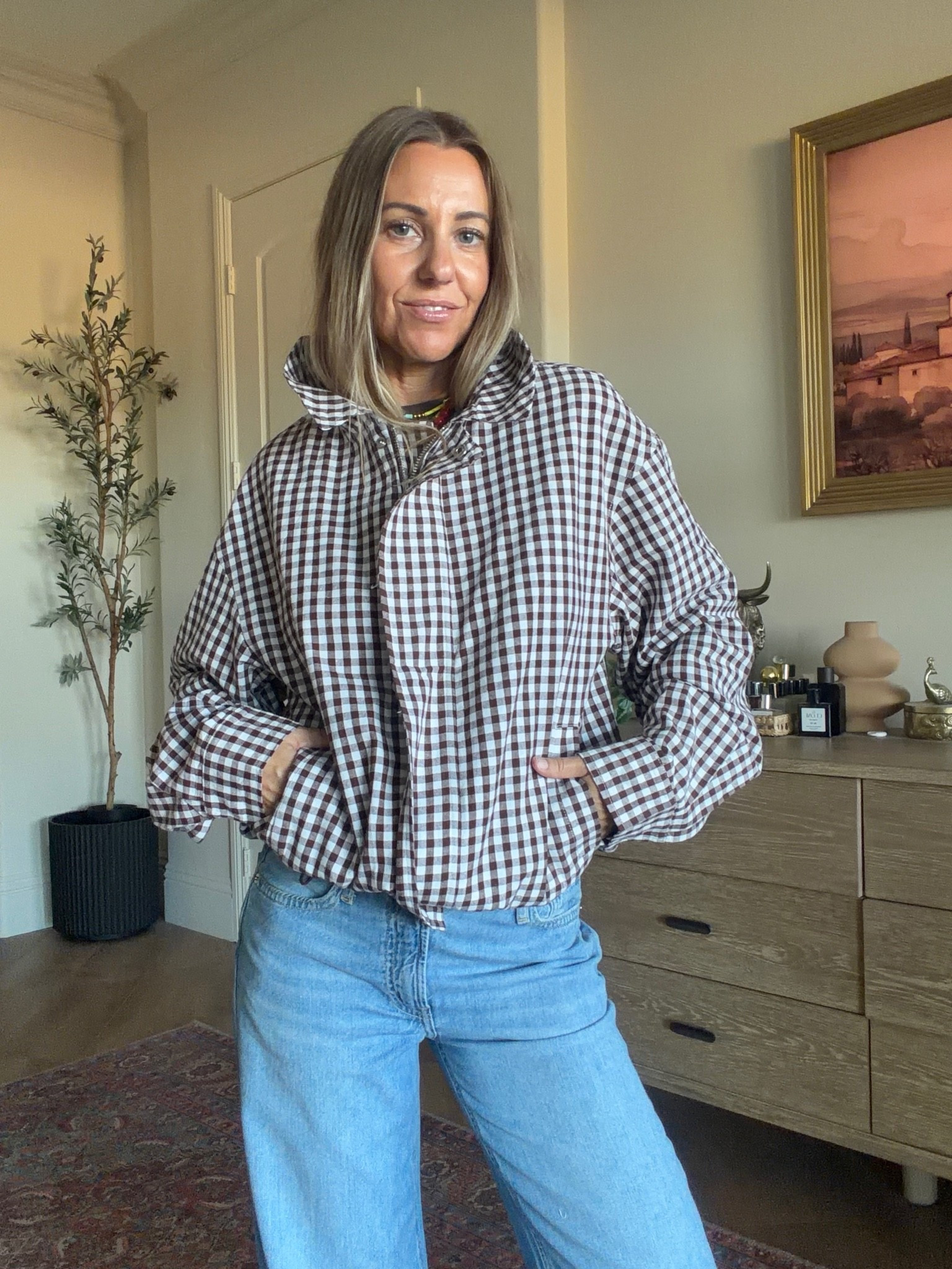 XS in jacket
24 in jeans

#LTKootd #LTKSeasonal