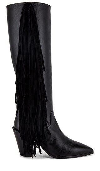 Kenley Fringe Boot in Black | Revolve Clothing (Global)