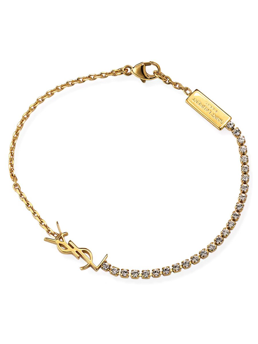 Goldtone & Crystal Logo Bracelet | Saks Fifth Avenue