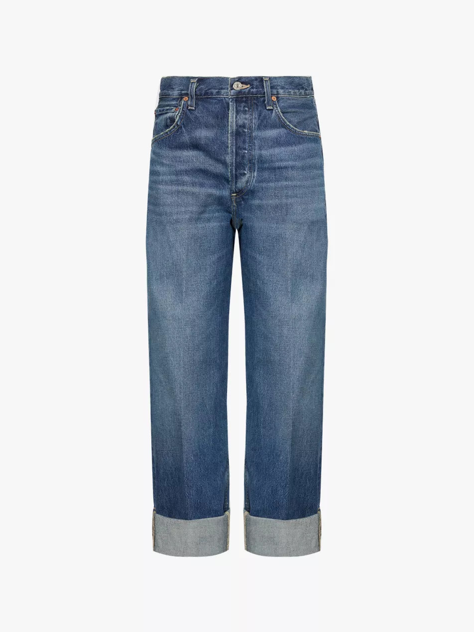 Ayla wide-leg mid-rise recycled-denim jeans | Selfridges