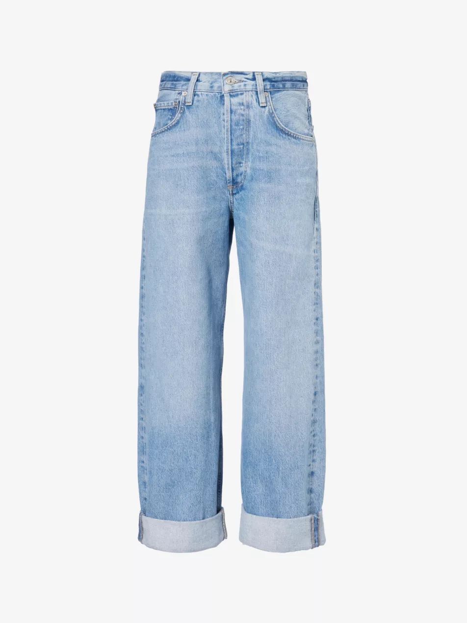 Ayla wide-leg mid-rise recycled-denim jeans | Selfridges