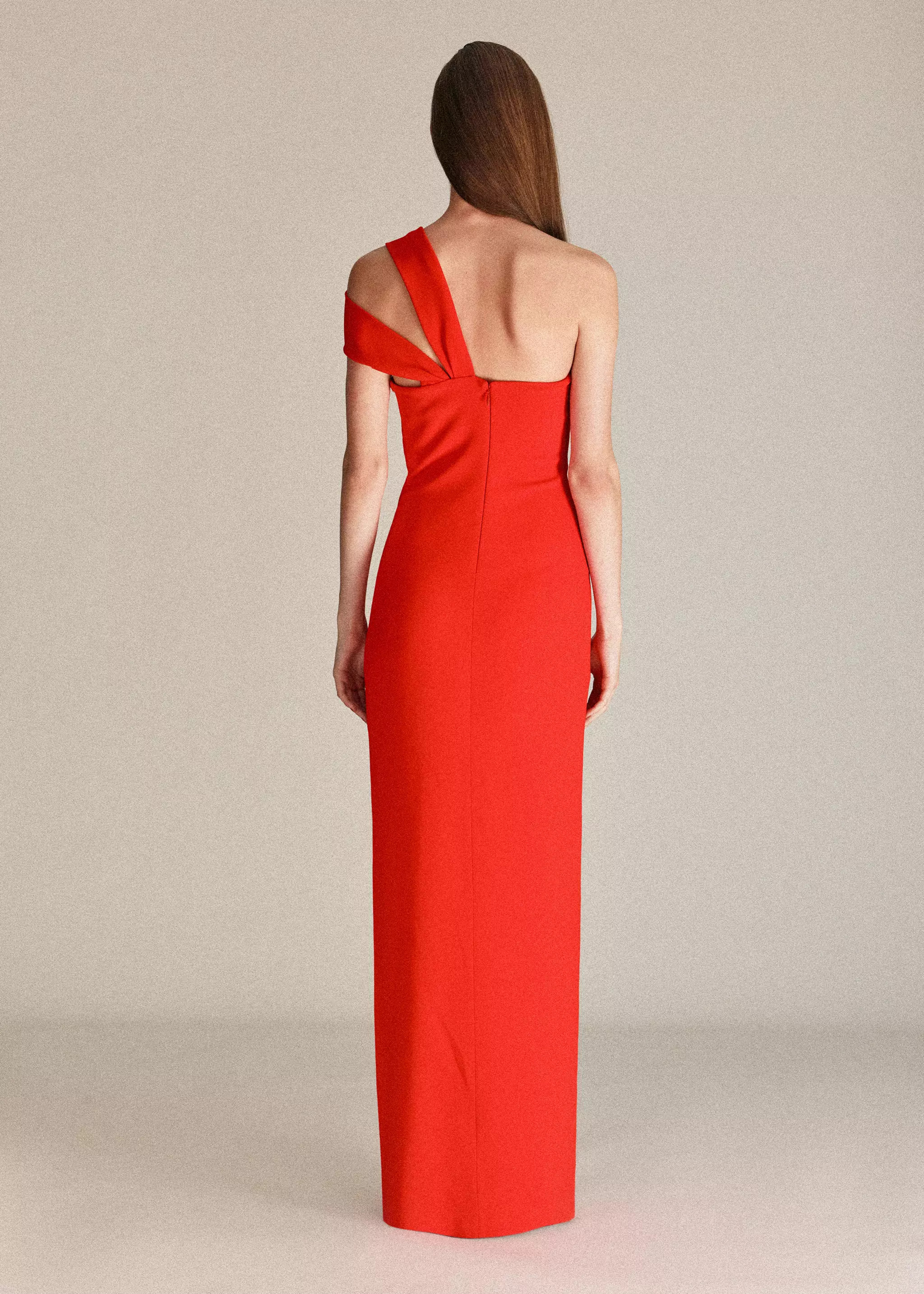 Long dress with asymmetrical neckline | Mango (US/MX/AU)