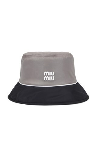 Miu Miu Bucket Hat in Grey | FWRD 