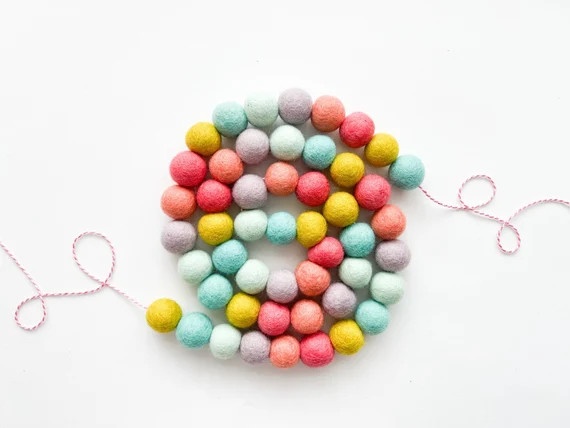 Bright Happy Summer Felt Ball Garland Collaboration W/ Opal  | Etsy | Etsy (US)