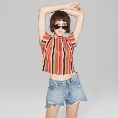 Women's High-Rise CutOff Destructed Mom Jean Shorts - Wild Fable™ Medium Blue Wash | Target