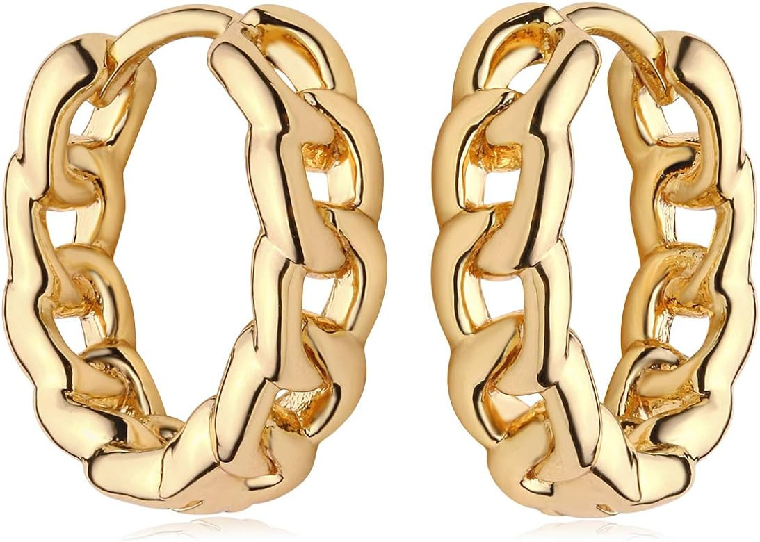 MYEARS Women Huggie Earrings Gold Hoop 14K Gold Filled Small Simple Handmade Hypoallergenic Every... | Amazon (US)