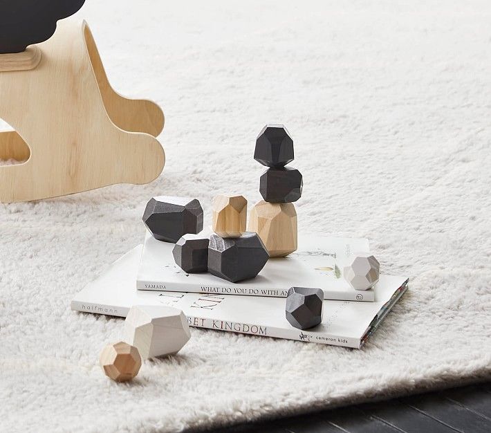 Modern Black & White Balancing Stones Toy | Pottery Barn Kids